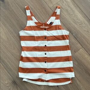 Burnt orange striped tank.